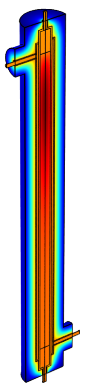 Temperaturprofil in einem gekühlten PtX-Reaktor